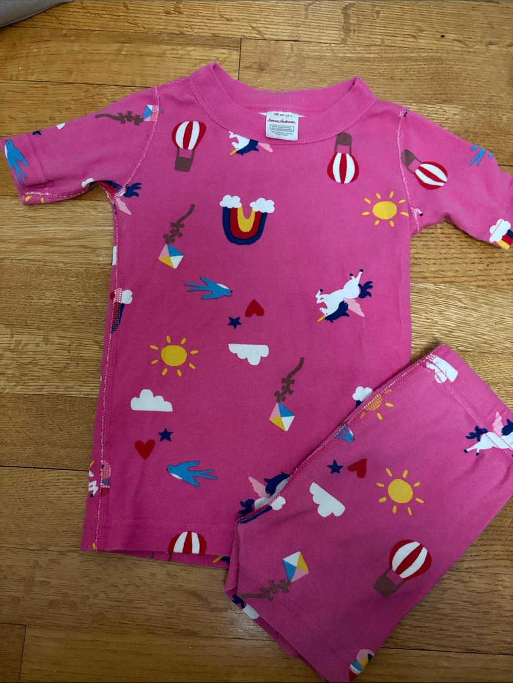 4T: Hanna Andersson Bright Pink Unicorn & Sunshine Pajama Set